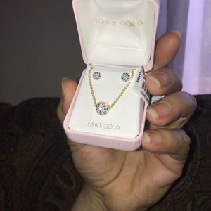 Kids 10KT necklace and earrings